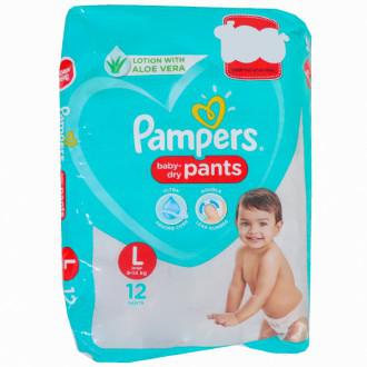 PAMPERS PANTS LARGE 9-14kg 12 PANTS